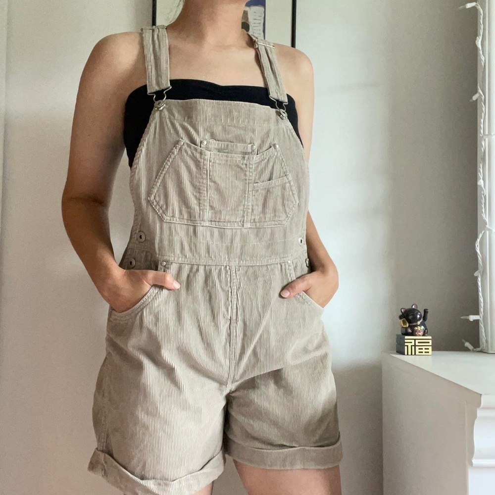 Tan Corduroy Overalls